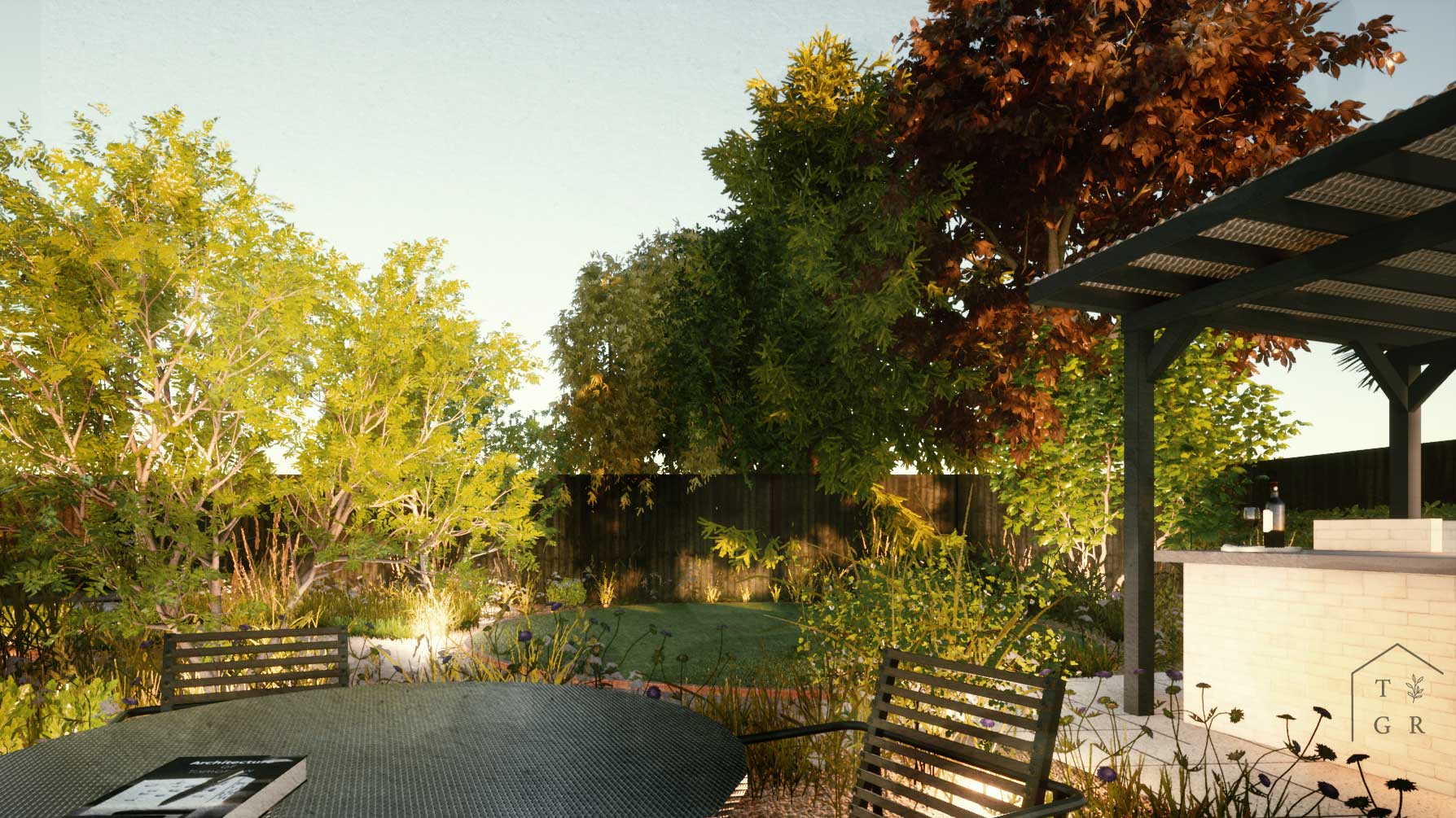 The Black House - Sandbanks, Poole - Seating Area and Gazebo- Landscape Design, Dorset